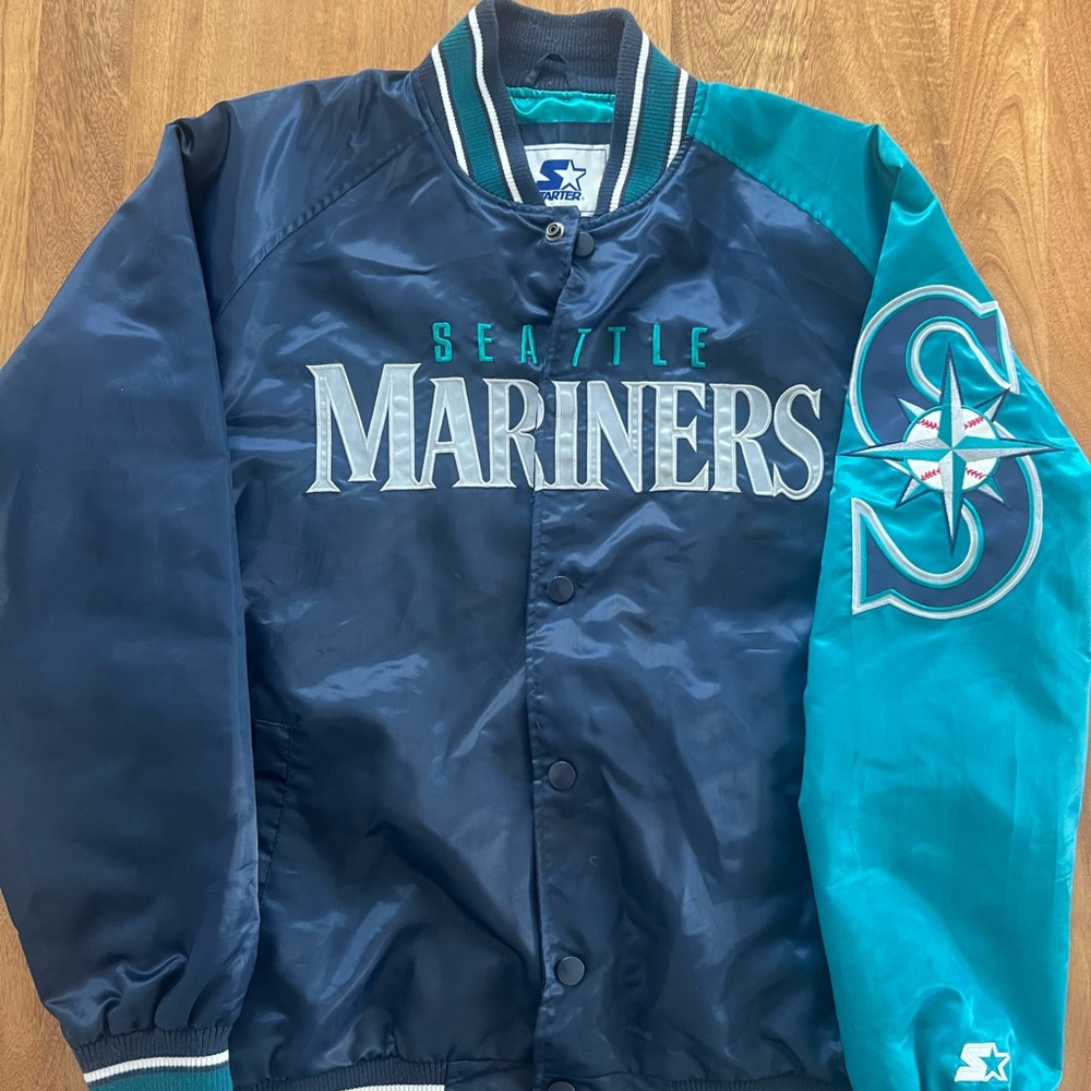 Starter Seattle Mariners Navy and Teal Jacket